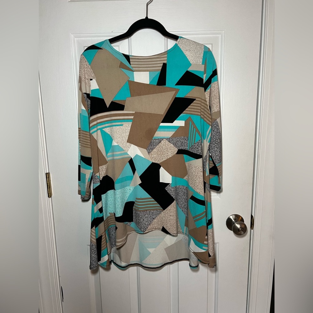 Patterned Long Sleeve Blouse